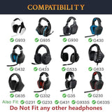 Ear Pads Cushions Replacement For Logitech G35 G930 G933 G935 G633 G635 G533 G430 G431 G432 G433 Gaming Headset, Earpads For G332 G230 G231 G233 Headphones (G933 Pl Black)