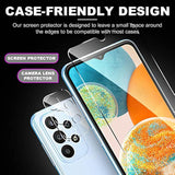 4 Pack Screen Protector For Samsung Galaxy A23 5G/4G 6.6 Inch - 2 Pack Tempered Glass Screen Protector And 2 Pack Camera Lens Protector - Shatter Proof- Hd Clarity