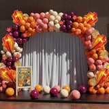 Fall Balloon Arch Kit: Burgundy, Orange, and Maple Leaf Garland
