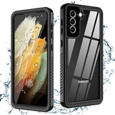 For Samsung Galaxy S21 Waterproof Case With Built-In Screen Protector Dustproof Shockproof 360 Full Body Underwater Case For Samsung S21 5G 6.2Inch (2021) Black