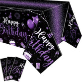 3PCS Happy Birthday Tablecloths (108"x54") for Party Decor, Baby Shower & More