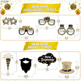 46pcs Huge Happy New Year Decorations Set Backdrop Photo Booth Props 2026
