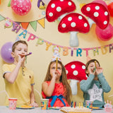 6 Pcs Red Mushroom Balloons Video Game Themed Party Decorations for Kids