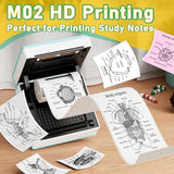 Mini Sticker Printer, Mini Printer Sticker Maker Machine M02, Print Pods Pocket Machine For Diy, Study Notes, Diaries, Thermal Small Portable Maker With Ai App For Home/Office/School, Cyan