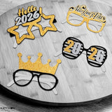 12pcs New Year 2026 Glasses Photo Booth Party Favors