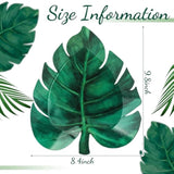 50 Pcs Hawaiian Turtle Leaf Paper Plates Tropical Green Leaf Disposable Plates Luau Safari Jungle Summer Party Supplies Decoration For Food Snack Appetizer Lunch Dinner, 9.8 Inch