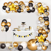 110Pcs Graduation Decorations Class Of 2023 - Black & Gold Balloon Arch Garland Kit - Congrats Grad Decor Supplies (No Air Pump, No Banner)