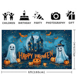 4x6ft Halloween Backdrop for Kids Ghost Party Banner Spooky Indoor Decor