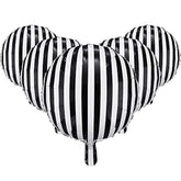 12 Pieces 18 Inch Black And White Striped Balloons Decoration Foil Aluminum Helium Balloons For Birthday Party, Baby Shower, Halloween, Ceremonies, Holiday Parties Decoration