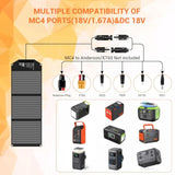 30W Portable Solar Charger, Foldable Solar Panel Charger With 18V Mc4 Port, Dc(12V) / 2*Usb-A(Qc3.0) / Usb-C(Pd18W) For Phone Generator Camping Travel