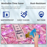 Large Mouse Pad With Rubber Base, Pink Sparkly Money Bills Sparkles Ideal Desk Pad For Office And Home Use - Premium Desk Cover Mat Office Desk Accessories And Desk Mat For Keyboard And Mouse