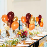 Fall Balloons Maroon Orange Gold Birthday Baby Shower Thanksgiving Decor