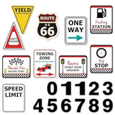 Checkered Racing Party Decorations - 10Pcs Funny Race Car Signs For Bo