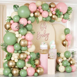 Sage Green Balloon Garland Kit: Pink, White & Gold - Baby Shower
