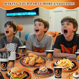 Basketball Plates And Napkins Party Supplies-300 Pcs Serve 50 Guests, Includes Cups, Forks And Straws, Disposable Tableware Set, Basketball Birthday Decorations