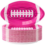 60 Pcs Hot Pink Football Plate 10'' Breast Cancer Party Decoration