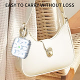 Case Cover Compatible With Airpods 4Th Generation 2024, Wireless Charging, Shockproof, Soft Tpu Transparent Reduced Yellowing For Airpods 4 Cases With Gold Keychain (Blue Bow Tie)