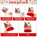 9 Pcs Christmas Honeycomb Centerpieces – Holiday Table Decorations with Gingerbread Man, Christmas Tree, Snowman, Santa, Stocking, Wreath, Candy Cane, Penguin and Bells for Xmas Party Supplies