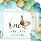 Mallard Duck 1St Birthday Party Decor Boy One Lucky Duck Baby Shower Decorations For Boys First Birthday Mallard Duck Hunting Backdrop Balloons Party Supplies