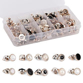 100Pcs Round Assorted Pearl Buttons, Resin White Pearl Button, Vintage
