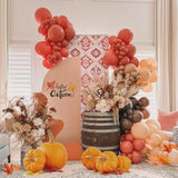 Fall Balloon Arch Kit 138pcs Orange Brown Nude Boho Balloons for Baby Shower Thanksgiving Party