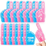 24 Pack Baby Gender Reveal Decorations Team Boy Or Girl Mini Foam Fingers Gender Reveal Games Ideas Cupcake Toppers For Baby Shower Party Favors Supplies