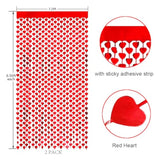 Valentine'S Day Foil Curtain Backdrop, 2 Pack Red Heart Shape Tinsel Fringe Curtain And I Love You Balloon,Valentines Day Photo Streamer For Valentines Day Wedding Engagement Birthday Party Decor