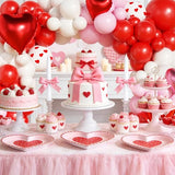 Valentines Day Balloons Garland Arch Kit, Red Pink White Heart Balloons with XOXO LOVE Boxes for Valentines Day Party Decorations Wedding Engagement Anniversary