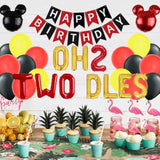 Oh Twodles Mickey Minnie 2nd Birthday Balloons & Happy Birthday Banner