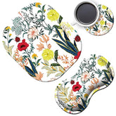 Cute Small Mouse Pad + Mouse Wrist Rest Support Set + Coaster, Ergonomic Memory Foam Mouse Wrist Rest For Laptop Computer Office Home Working Gaming, Beautiful Floral
