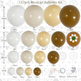 Cielito Lindo Balloon Garland Kit – 137Pcs Terracotta Nude Brown Beige Balloons With Petal Prints For Baby Shower, Boho Fiesta, Mexican Party Decorations,Cielito Lindo Backdrop Decor