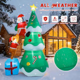 7.05Ft Inflatable Christmas Tree With Dog And Santa Claus,Christmas Blow Up Yard Decorations With Led Lights,Giant Xmas