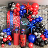132Pcs Black Red And Blue Balloons Arch Garland Kit, Spider Theme Balloon Arch For Man With Balloons For Baby Shower Spider Theme Birthday Party Decorations