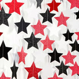 Black White-Red 62Ft Star Garland – Birthday, Graduation, Wedding & Classroom Décor