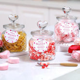 3 Set 22 Oz Clear Glass Jars Heart Valentines Glass Container With Cute Heart Shaped Lids Set Valentines Day Gift Food Storage Jars Cookie Jar Candy Jar For Party Kitchen And Dining Room