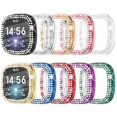 10-Pack Tpu Bumper For Fitbit Versa 3 Screen Protector, Crystal Diamond Bling Case Hd Full Protective Cover For Men Women, Fitbit Versa 3/Fitbit Sense Smartwatch, 10 Colors