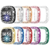 10-Pack Tpu Bumper For Fitbit Versa 3 Screen Protector, Crystal Diamond Bling Case Hd Full Protective Cover For Men Women, Fitbit Versa 3/Fitbit Sense Smartwatch, 10 Colors