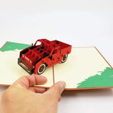 Red Truck Pop Up Birthday Card, Thank You Card, Love Card, Graduation Card, Anniversary Card, Just Because, Romantic Cards For Man, Woman, Lady (Red Truck Pop Up Card)