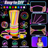 112Pcs Glow In The Dark Party Supplies For Kids Adults, Light Up Party Favors With Light Up Glasses, 50 Glow Sticks Bulk Pack For Diy Bracelets Necklaces, Neon Party Supplie Decorations For Hallowee
