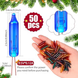 50 Pcs Christmas Mini Replacement Light Bulbs Christmas Tree Lights Incandescent Wire String Lights Replacement Bulbs Fo