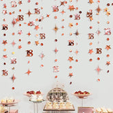 Rose Gold 18th Birthday Garland: Star & Dot Banner, 46 ft