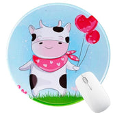 Round Mouse Pad, Cute Funny Small Mouse Pad 8.6 X 8.6 Inch With Non-Slip Rubber Base, Stitched Edge Mouse Pad Fine Mouse Pads For Desk Accessories Laptop Gaming Office Supplies Decor (Calf)