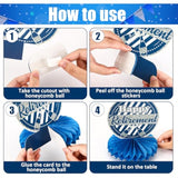 10PCS Blue & Silver Retirement Party Honeycomb Centerpieces for Happy Retirement Decor