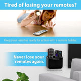 2-Pack Hole-Free Remote Holders for 2-3 Remotes Black