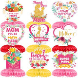 9 Pcs Red Pink Mother's Day Honeycomb Centerpieces Table Decorations