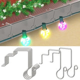 Christmas Light Hooks For Gutter Guards With Perforated Or Mesh, Stainless Steel Hanger Clips For Hanging Outside Christmas Lights Strings, Outdoor Windproof Anti-Slip Metal Hooks (60)