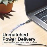 BoxWave Cable Compatible with ASUS ZenScreen Go MB16AP - DirectSync PD Cable (3ft) - USB-C to USB-C (100W), Type C Braided Charge and Fast Sync - Jet Black