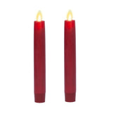 - Flameless Battery Operated Taper Candle - Red - Pack Of 2-1X6 Inch - Led Flickering Flame - Realistic Safe For Home Kids And Pets