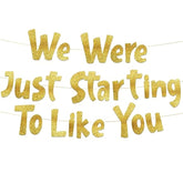 We Were Just Starting To Like You Gold Glitter Banner Retirement Decoration 6.8Ft