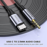 Usb C To 2.5Mm Auxiliary Cable,Usb C To 2.5Mm Trs Hi-Fi Nylon Braided Auxiliar